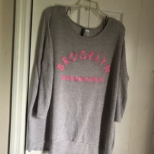 Knit see-through long sleeve blouse